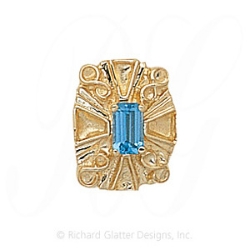 GS149 BT - 14 Karat Gold Blue Topaz Slide 